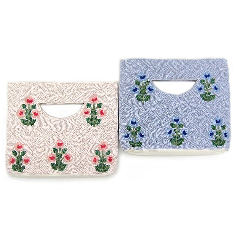 Clutch Bag - White Multicolored Floral