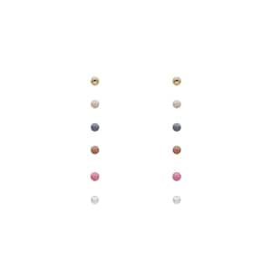 6 Pair Set Multi Earring Daily Simple ball Earrings For Spring Women&#39;s Fashion Accessories