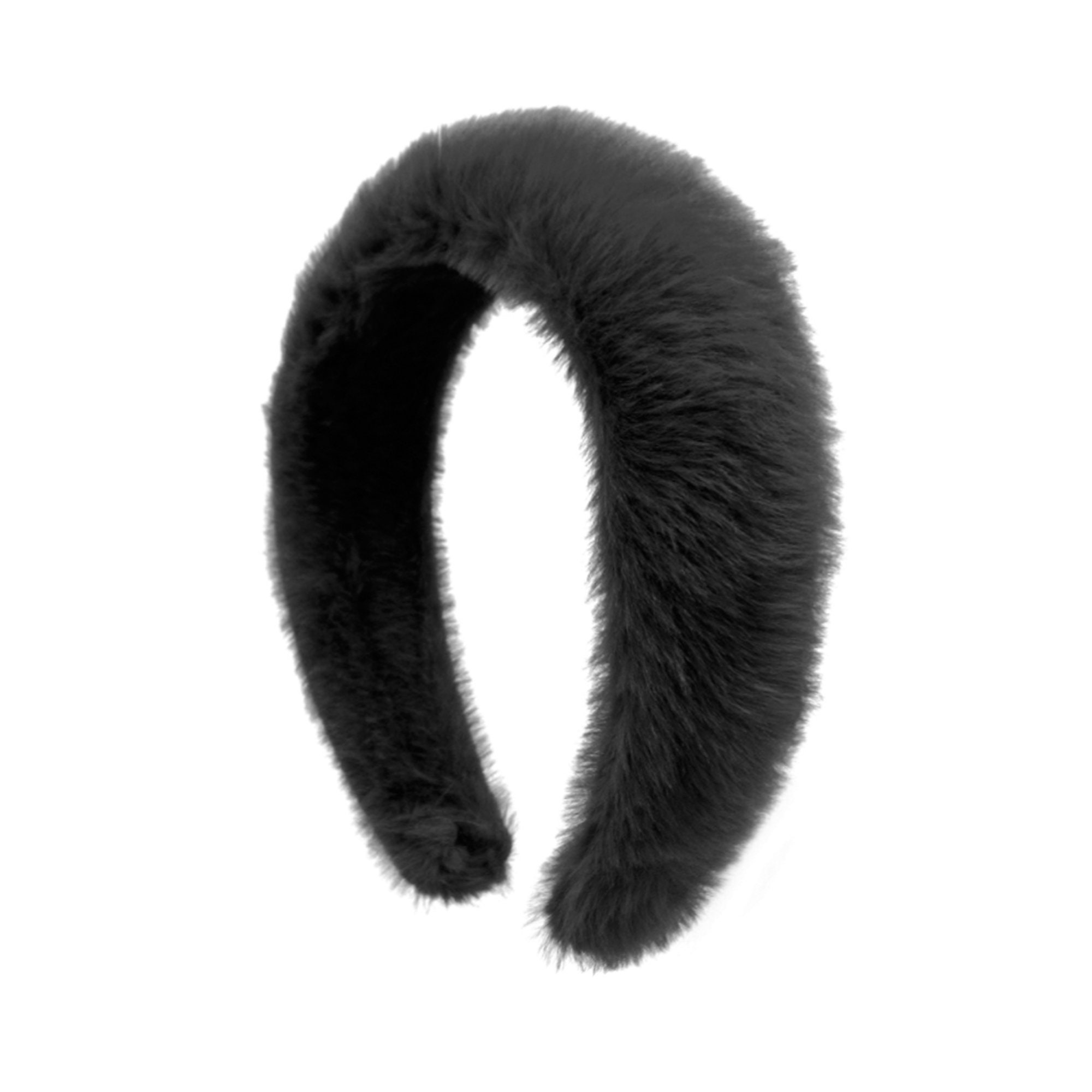 faux fur padded headband Faux Calf Fur Padded Headband - Fall Winter Hair Accessory main image 4