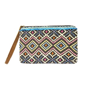 Multi Color Beaded Pouch Bag, Makeup Purse Boho Pouch For Women&#39;s Daily Wristlet