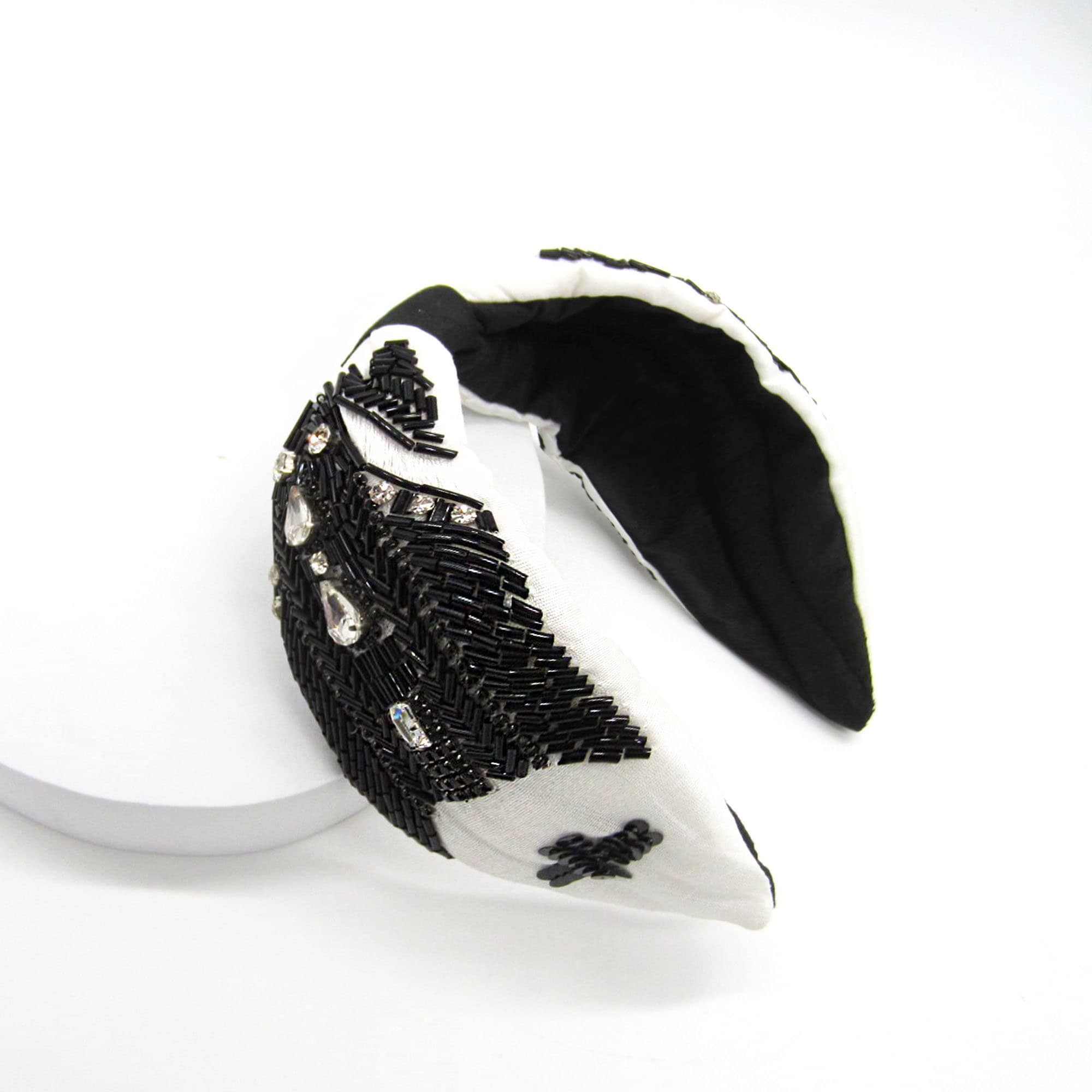 Black&white Embellished Statement Headband - Etsy display picture 2