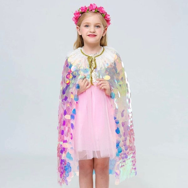 Magical Pretend Play Sequinned Cape with wand