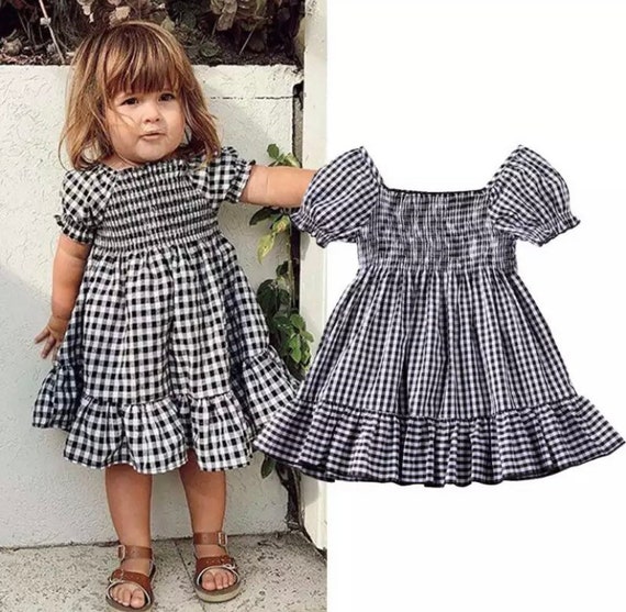 Vestido estilo cuadros vichy para ninas de 1 a 8 anos Etsy Mexico