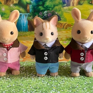 Coat only- handmade clothes to fit Sylvanian Families, Calico Critter adult figure-Choose your colour