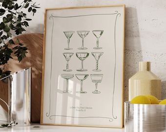 Cocktail Glasses Poster | Physical Print |