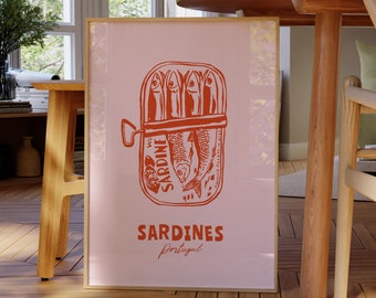 Sardines Pink and Red Poster | Physical Print |