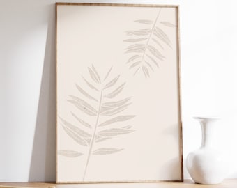 Dried Palm Poster | Beige Sand | Physical Print | Aesthetic | Beach Boho | Wall Art