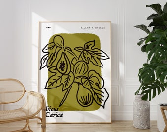 Fig Tree Poster | Physical Print | Aesthetic | Travel | Greece | Boho | Wall Art | Beach Town | Coastal Mediterranean