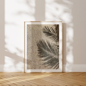 Palm Reflection on Sand Photography Print | Physical Print | Aesthetic | Travel | Wall Art | Beach