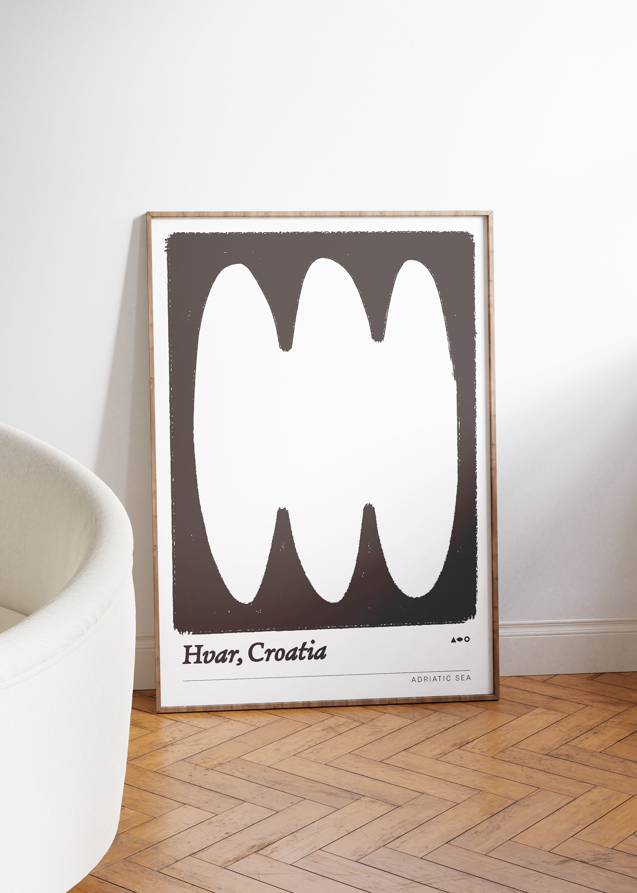 Hvar, Croatia Poster | Physical Print | Aesthetic | Travel | Contemporary | Wall Art | Beach | Coastal Mediterranean | Minimalism