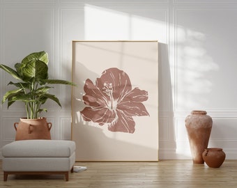 Hibiscus Flower Poster | Physical Print | Aesthetic | Beach Boho | Wall Art |