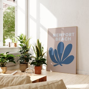 Newport Beach Poster | Physical Print | Eclectic Boho | Beach Boho | Wall Art