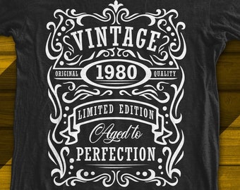 45th Birthday Svg | 45th Birthday Shirt | Vintage 1980 Svg | 1980 Aged to perfection | Aged to Perfection Svg | 45th Birthday Gift Idea