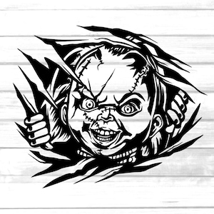 Chucky Peeking svg / horror doll clip art / Halloween character design printable files
