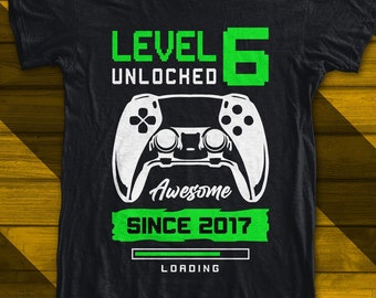 6th birthday svg , game controller , level unlocked svg , gamer birthday , birthday shirt , kids biorhtday svg