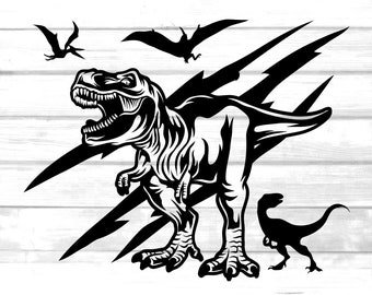 T-Rex tyrannosaurus rex svg / king of tyrant lizard printable dinosaur Jurassic world Design png
