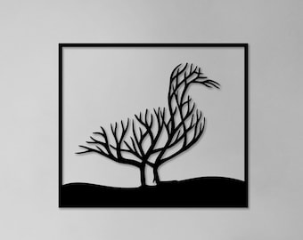 wild duck laser cut file /svg /dxf /plasma cut file /clip art /wall art /duck tree wall decor