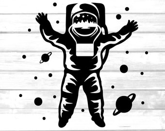 Astronaut in space svg / solar system printable galaxy and planets clip art