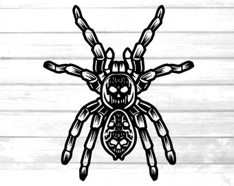 tarantula,skull , svg, spider, png ,pdf, printable ,clip art , cricut ,vector cutting ,Araneae, T-shirt desin