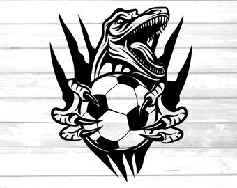 Raptor wall scratch soccer football ball svg / raptor football team printable dinosaur sports design