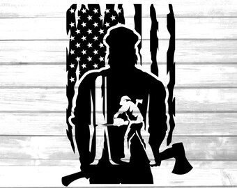 US lumberjack muscular with big axe svg /American lumberjack logging using chain saw clip art