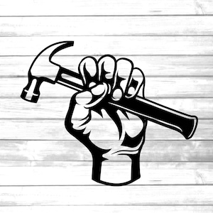 hand holding hammer svg / carpentry clip art /handgrip
