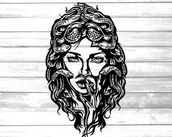 medusa svg  / greek mythology gorgons clip art / snake-haired gorgon