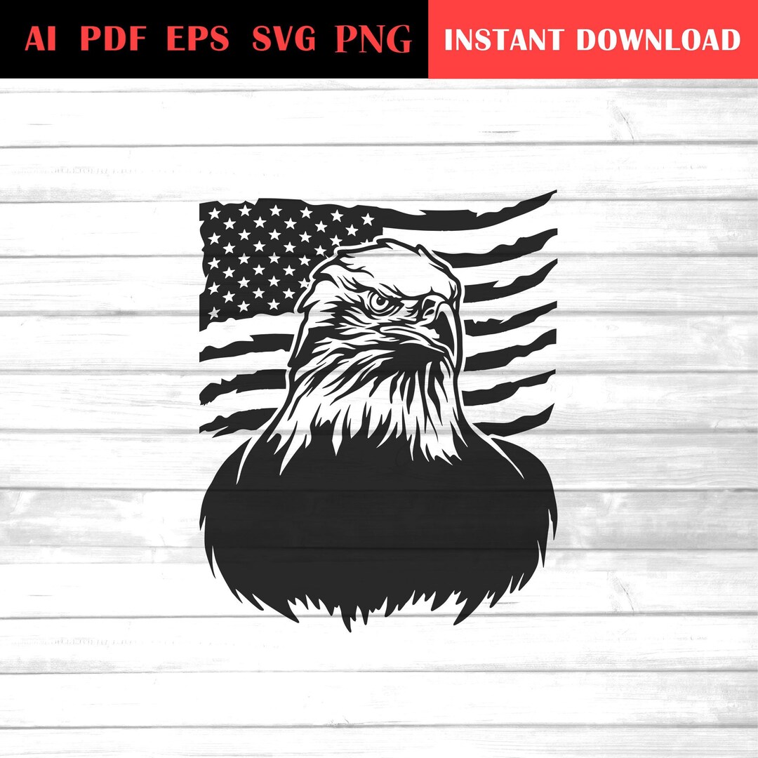 American Bald Eagle , Svg , Png , Pdf ,printable , Clip Art , USA Flag ...