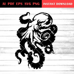 Octopus svg , kraken svg ,sea monster clip art , Tentacles png ,cricut and silhouette, vector files , printable ,png pdf eps Ai, under water