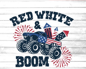 4th of july svg| monster truck svg | cricut | fireworks svg | american independence day | vector file | png eps pdf Ai | printable