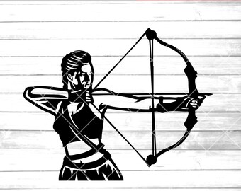 archery svg | lady archer | bow arrow svg | woman archery | cricut | Ai Pdf Eps Png Svg | vector file | printable | clip art