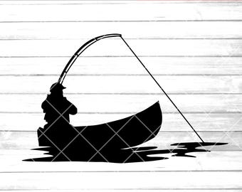 Fishing ,fishing pole, fisher man,fishing boat, canoe, fish svg cricut , silhouette, clip art, vector files, png pdf eps, printable