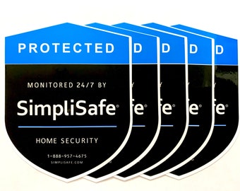 5 SimpliSafe Window Stickers - weatherproof UV protection - double sided