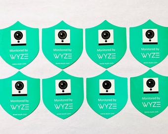 8 Wyze Security Window Stickers - Sign Decal - Camera Alarm