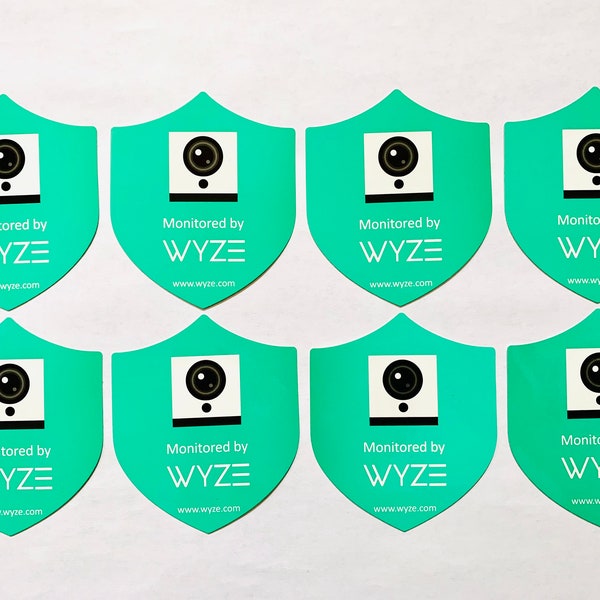 8 Wyze Security Window Stickers - Sign Decal - Camera Alarm