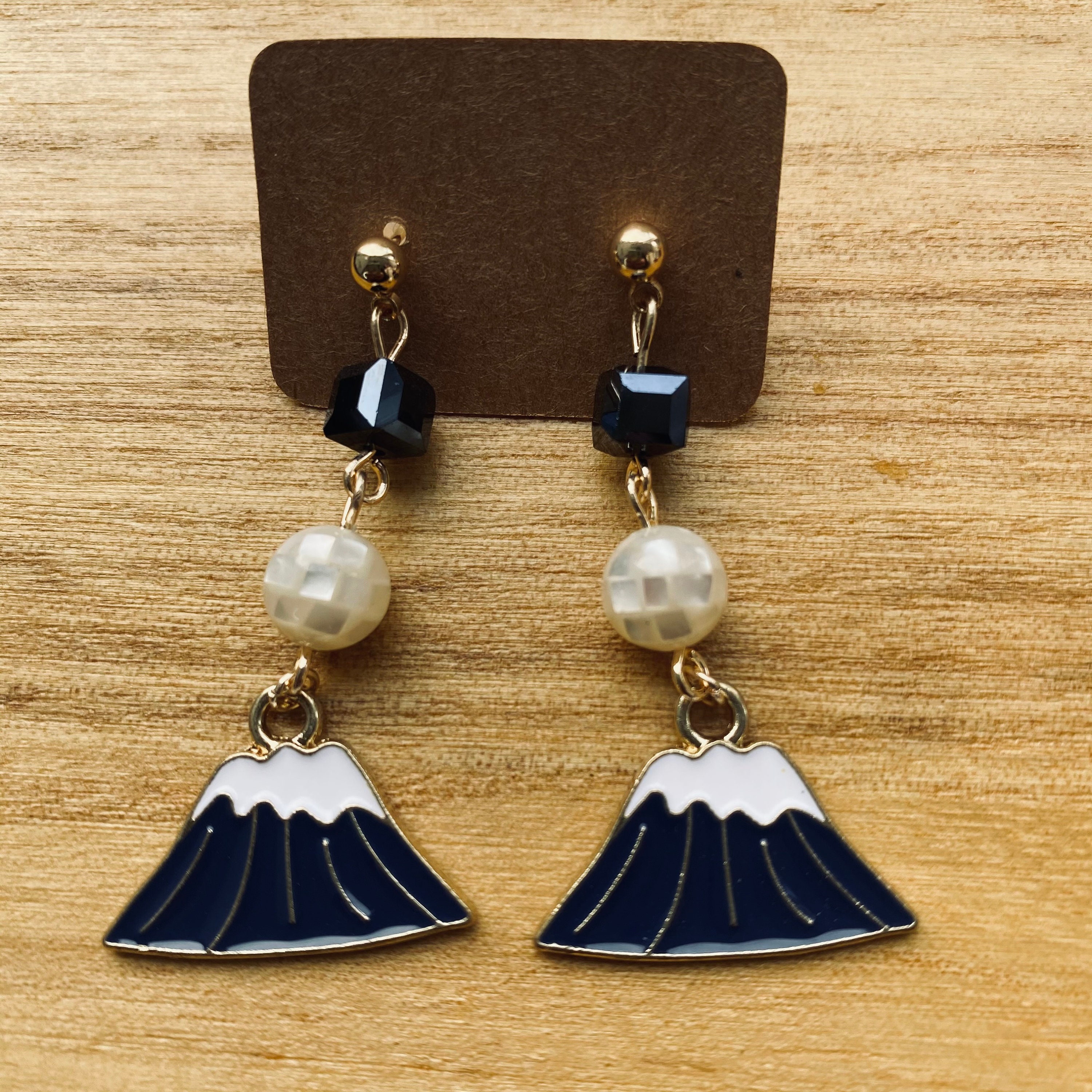 Mount Fuji earrings Japanese earrings Drop earrings Asian Etsy