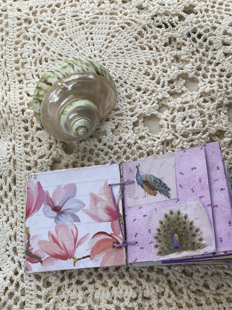 Single Coptic Stitch 3x3 Journal, Handmade 3x3 Journal, Hand Painted