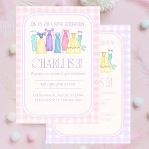 Printable Princess Birthday Invitation Template, Princess Birthday Party Invitation, Watercolor Princess Invitations, Princess Party Invites