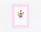 Paw Patrol inspired Birthday Invitation, Editable Gingham Toddler Party Invite (Digital Download)