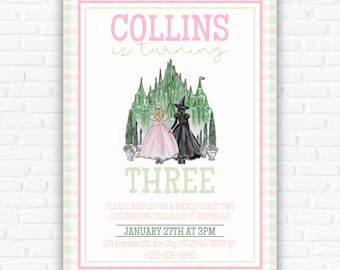 Wicked Birthday Party Invitations: Editable Canva Template (Digital Download