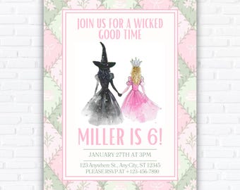 Wicked Birthday Party Invitations: Editable Canva Template (Digital Download