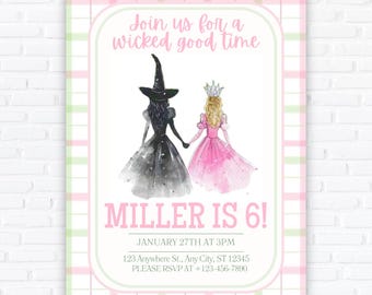 Wicked Birthday Party Invitations: Editable Canva Template (Digital Download