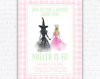 Wicked Birthday Party Invitations: Editable Canva Template (Digital Download