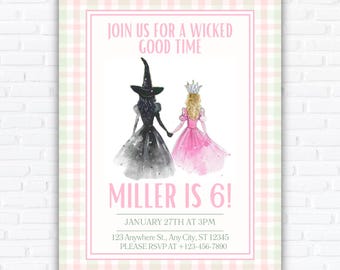 Wicked Inspired Birthday Party Invitations: Editable Canva Template (Digital Download