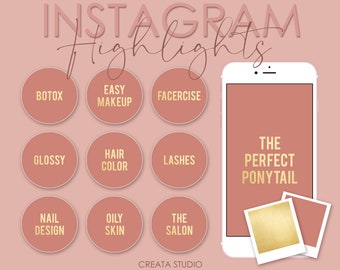 Salon de beauté Instagram Highlight Covers/Spa Instagram Highlight Icons/Esthéticienne Instagram Story Highlights/Instagram Stories Highlights