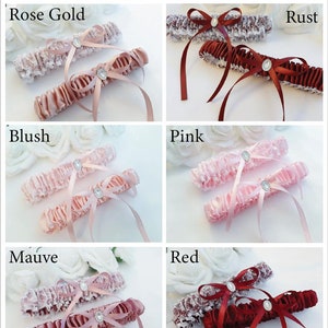 Pink Garter, Garter For Wedding, Blush Pink Wedding Garter Set, Lace Bridal Garter Set, Rust Garter Set, Red Garter For Bride,