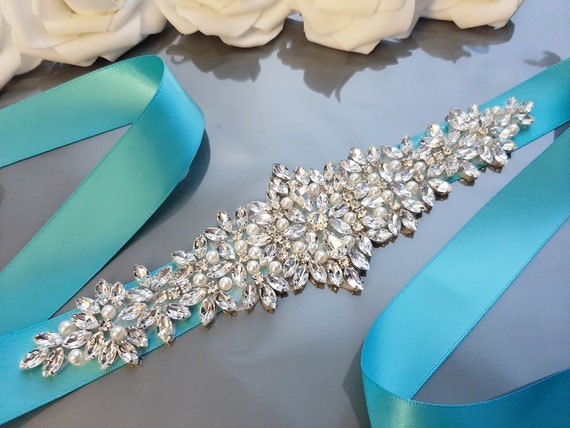 Turquoise Bridal Belt, Bridal Belt, Belts and Sashes, Wedding Belt