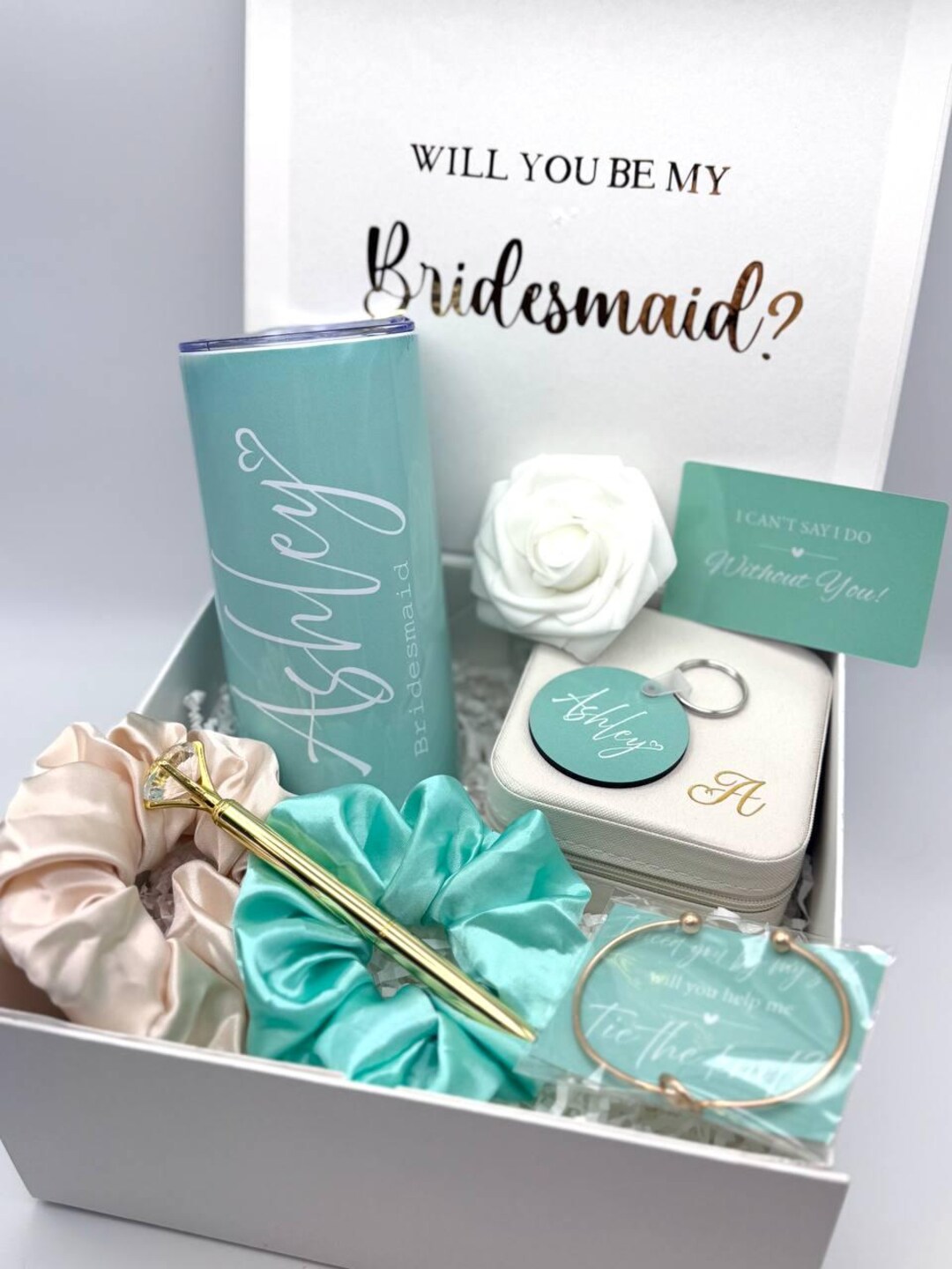 Bridesmaid Proposal Gift Box Will You Be My Bridesmaid Mint Tropic ...