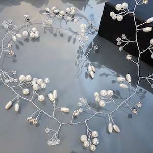 Bridal Hair Vine, Hair Vine, Bride Hair Accessories, Bridal Headpiece, Bridal Hair Piece, Wedding Headpiece, Pearl Flower Girl Bridesmaid