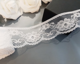 Lace Trim, 3, 5, 10 Yards Of White Lace Trim, Lace Ribbon, Sewing Trim, Flower Design Lace, Gift Wrap Wedding Lace Bridal Home Decor Wreath